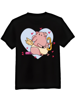 Koszulka Męska Świnka Walentynka