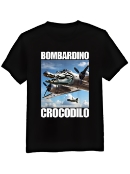 Bombardino Crocodilo czarna – koszulka z memem | HiPanda