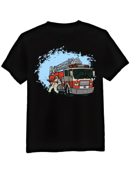 Koszulka Męska Strażak z Pompą