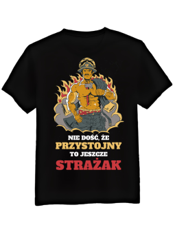 Koszulka Męska Przystojny Strażak