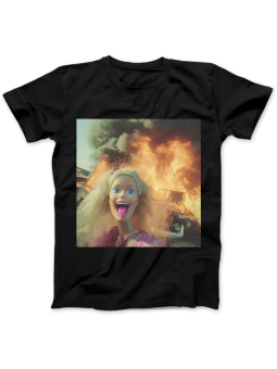 Koszulka Koszulka Damska Szop z Gitarą Czarna - Śmieszne T-Shirty z Nadrukami ?