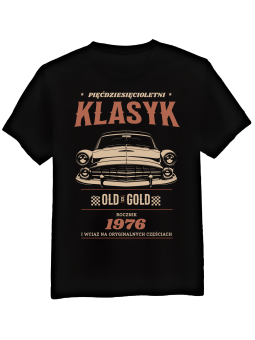 Koszulka Męska [WPISZ ROCZNIK] Old Is Gold Klasyk Auto