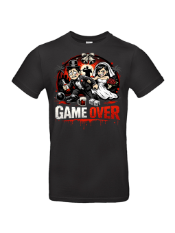 Game Over II czarna – męska koszulka na kawalerski | HiPanda