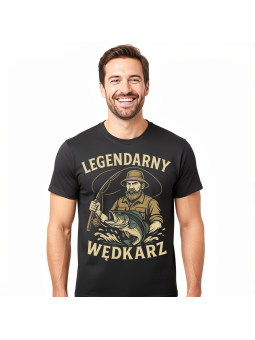 Koszulka Męska Retro Legendarny Wędkarz