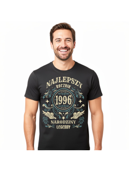 Koszulka męska Najlepszy Rocznik 1996 czarna | HiPanda
