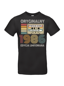 Koszulka Męska Kaseta Oryginalny 1986 [IMIĘ] | 40 lat