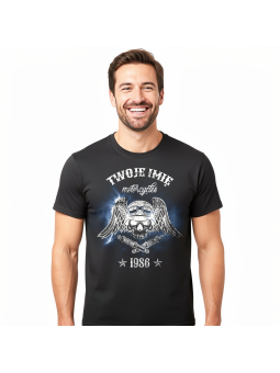 Koszulka Męska Motorcycles Czaszka 1986 [IMIĘ] | 40 lat