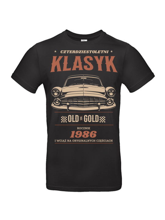 Koszulka Męska Old Is Gold Auto Klasyk 1986 | 40 lat