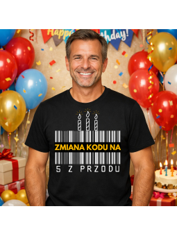 Koszulka Męska Zmiana Kodu 5 z Przodu | 50 lat
