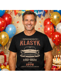 Koszulka Męska Old Is Gold Auto Klasyk 1976 | 50 lat
