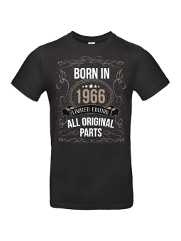 Born In 1966 czarna – męska koszulka na urodziny | HiPanda
