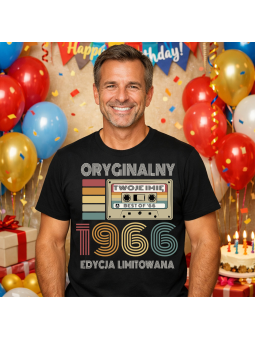 Koszulka Męska Kaseta Oryginalny 1966 [IMIĘ] | 60 lat