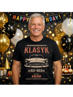 Koszulka Męska Old is Gold Klasyk Auto 1956 | 70 lat