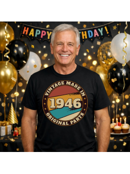 Koszulka Męska Vintage Made In 1946 | 80 lat