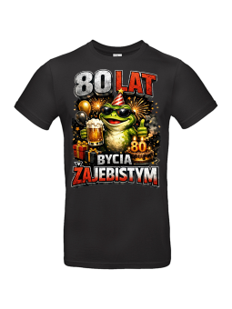 Koszulka męska 80 Lat Bycia Ż*jebistym czarna | HiPanda