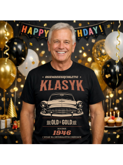 Koszulka Męska Old is Gold Auto Klasyk 1946 | 80 lat