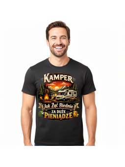 Koszulka Męska Kamper Jak Żyć Biednie II