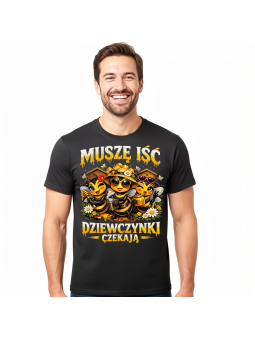 Koszulka Męska Pszczelarz Dziewczynki Czekają