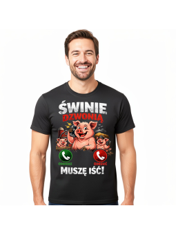 Koszulka Męska Świnie Dzwonią
