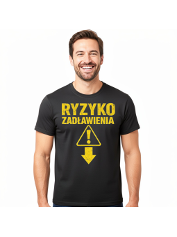 Koszulka Męska Znak Ryzyko Zadławienia