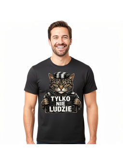 Koszulka Męska Kot Tylko Nie Ludzie