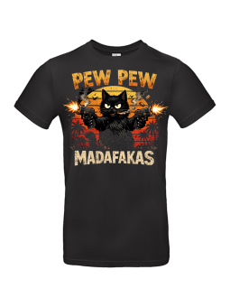 Koszulka Męska Kot Pew Pew Madafakas