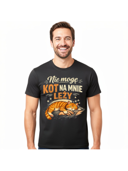 Koszulka Męska Kot Na Mnie Leży