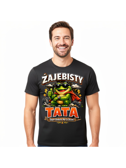 Koszulka Męska Żajebisty Tata Super Bohater