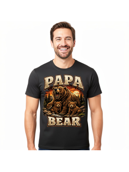 Koszulka Męska Niedźwiadki Papa Bear