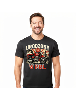 Koszulka Męska Motor Jawa Urodzony w PRL