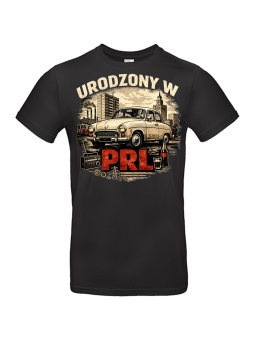 Koszulka Męska Auto Syrenka Urodzony w PRL
