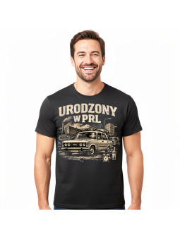 Koszulka Męska Auto Fiat 125P  Urodzony w PRL