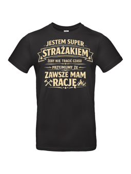 Koszulka Męska Jestem Super Strażakiem