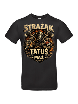 Koszulka Męska Strażak Tatuś Mąż