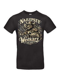 Koszulka Męska Byczek Najlepszy Wędkarz We Wsi
