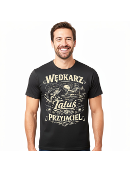 Koszulka Męska Wędkarz Tatuś Przyjaciel