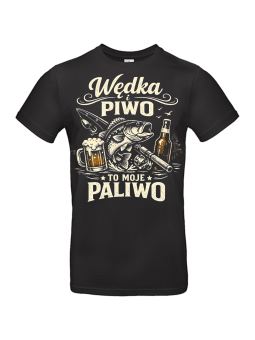 Koszulka Męska Wędka i Piwo To Moje Paliwo