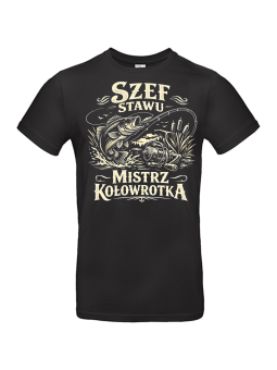 Koszulka Męska Szef Stawu Mistrz Kołowrotka