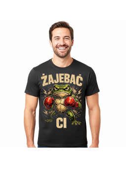 Koszulka Męska Groźna Żaba Żajebać Ci