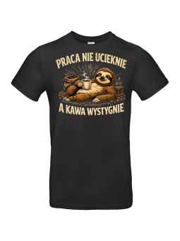 Koszulka Męska Leniwiec Kawa Wystygnie