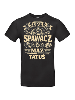 Koszulka Męska Super Spawacz Mąż Tatuś