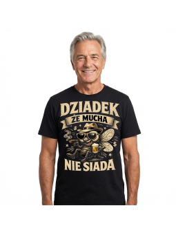 Koszulka Męska Dziadek Że Mucha Nie Siada