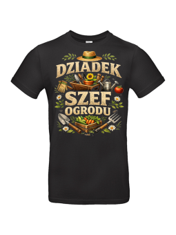 Koszulka Męska Dziadek Szef Ogrodu