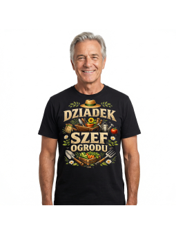 Koszulka Męska Dziadek Szef Ogrodu