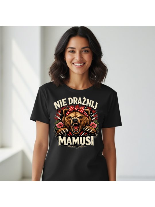 Koszulka Koszulka Damska Wariatek się nie kocha Czarna - Śmieszne T-Shirty z Nadrukami ?