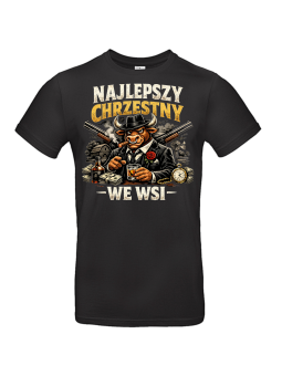 Koszulka Męska Najlepszy Chrzestny We Wsi