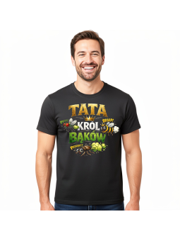 Koszulka Męska Tata Król Bąków