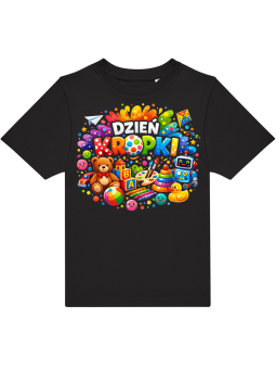 Koszulka Koszulka Dziecięca Dzień Kropki Czarna - Śmieszne T-Shirty z Nadrukami ?