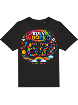 Koszulka Koszulka Dziecięca Dzień Kropki Czarna - Śmieszne T-Shirty z Nadrukami ?