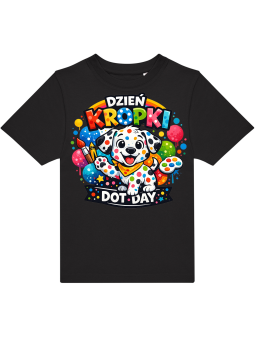 Koszulka Koszulka Dziecięca Dzień Kropki Czarna - Śmieszne T-Shirty z Nadrukami ?